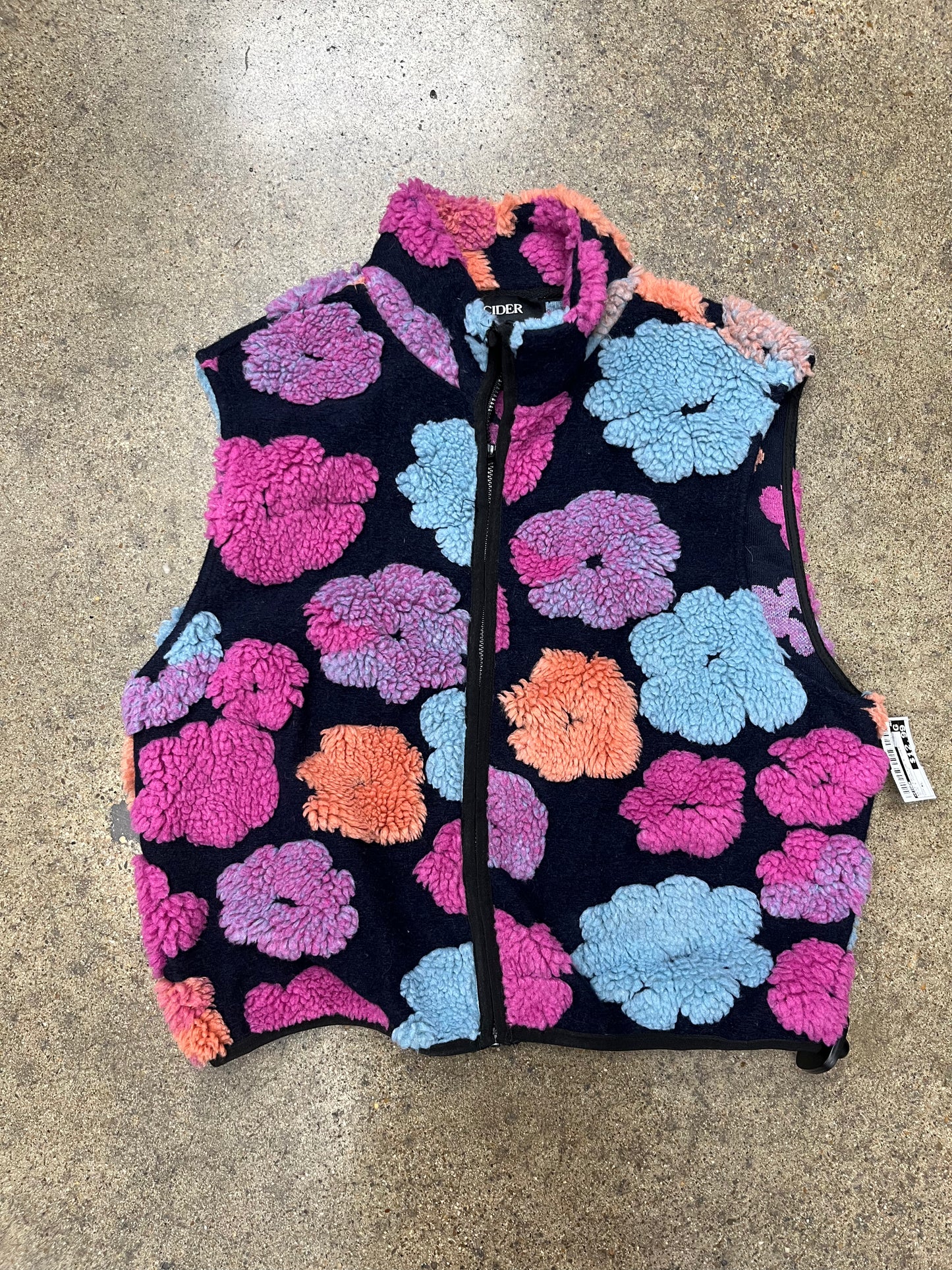 Vest Faux Fur & Sherpa By Cider In Blue & Purple, Size:Xl