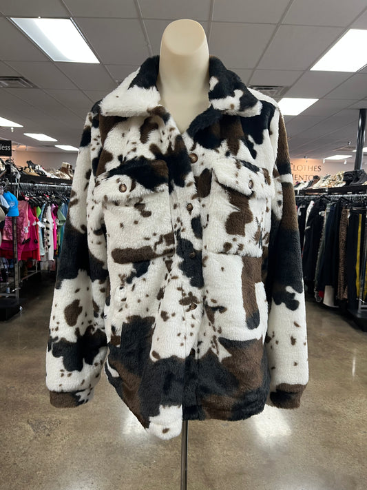 Jacket Shirt By Doe & Rae In Animal Print, Size:M