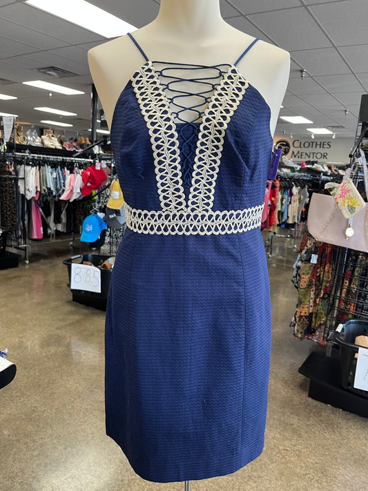 Dress Designer By Lilly Pulitzer In Blue & Gold, Size:4