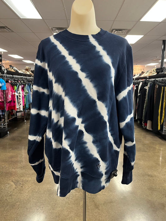 Sweatshirt Designer By Tory Burch In Blue & White, Size:L