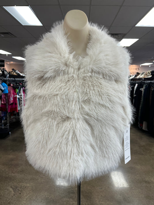 Vest Faux Fur & Sherpa By Clothes Mentor In White, Size:L