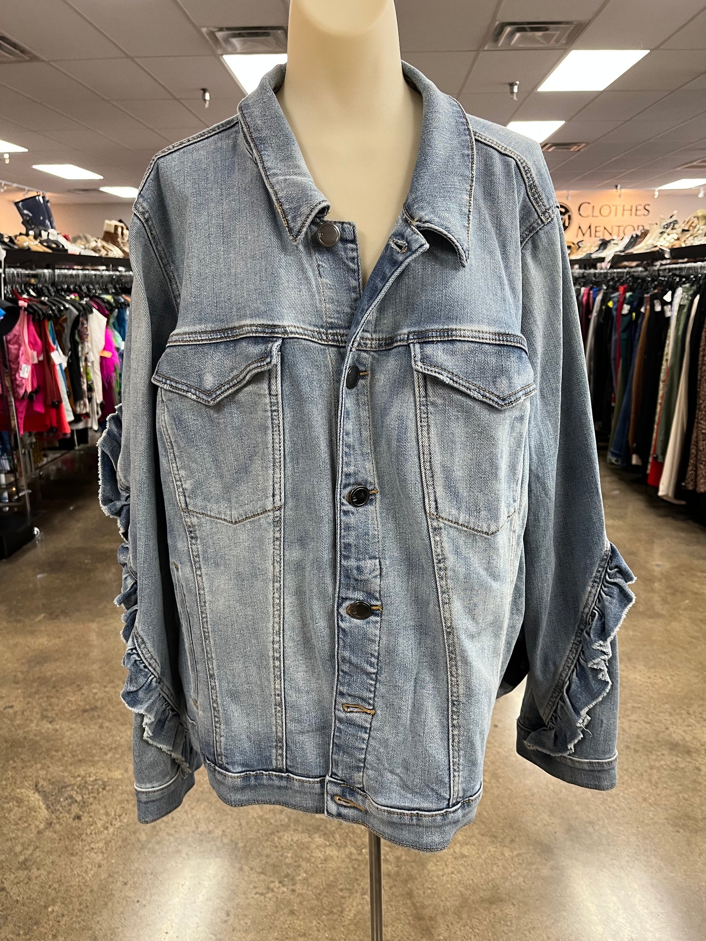 Jacket Denim By Lane Bryant In Blue Denim, Size:26