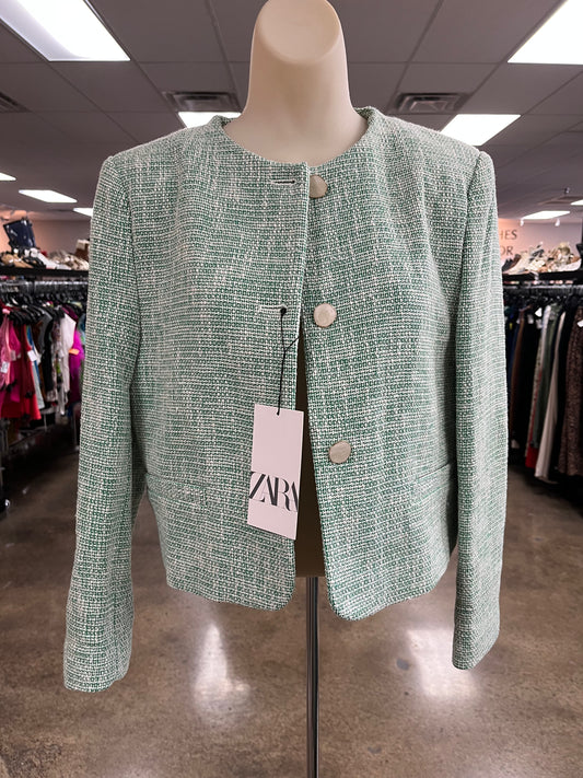 Blazer By Zara In Green & White, Size:L