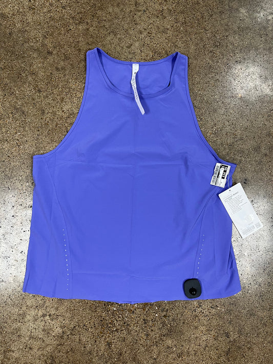 Athletic Tank Top By Lululemon In Purple, Size:12