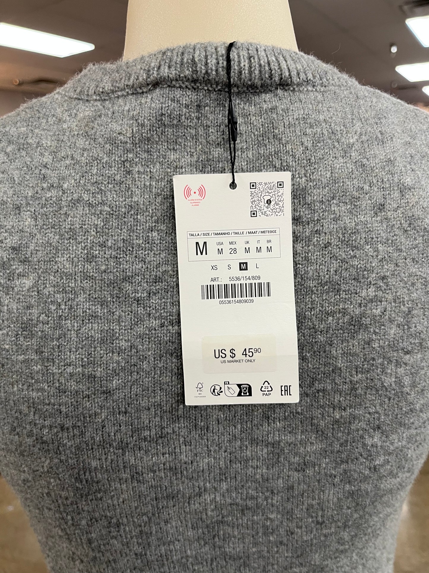 Dress Sweater By Zara In Grey, Size:M