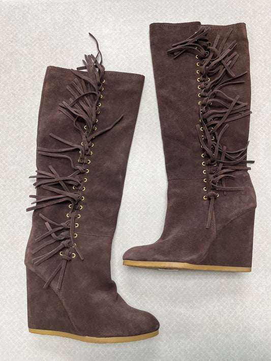 Boots Designer By Coach In Brown, Size:8.5