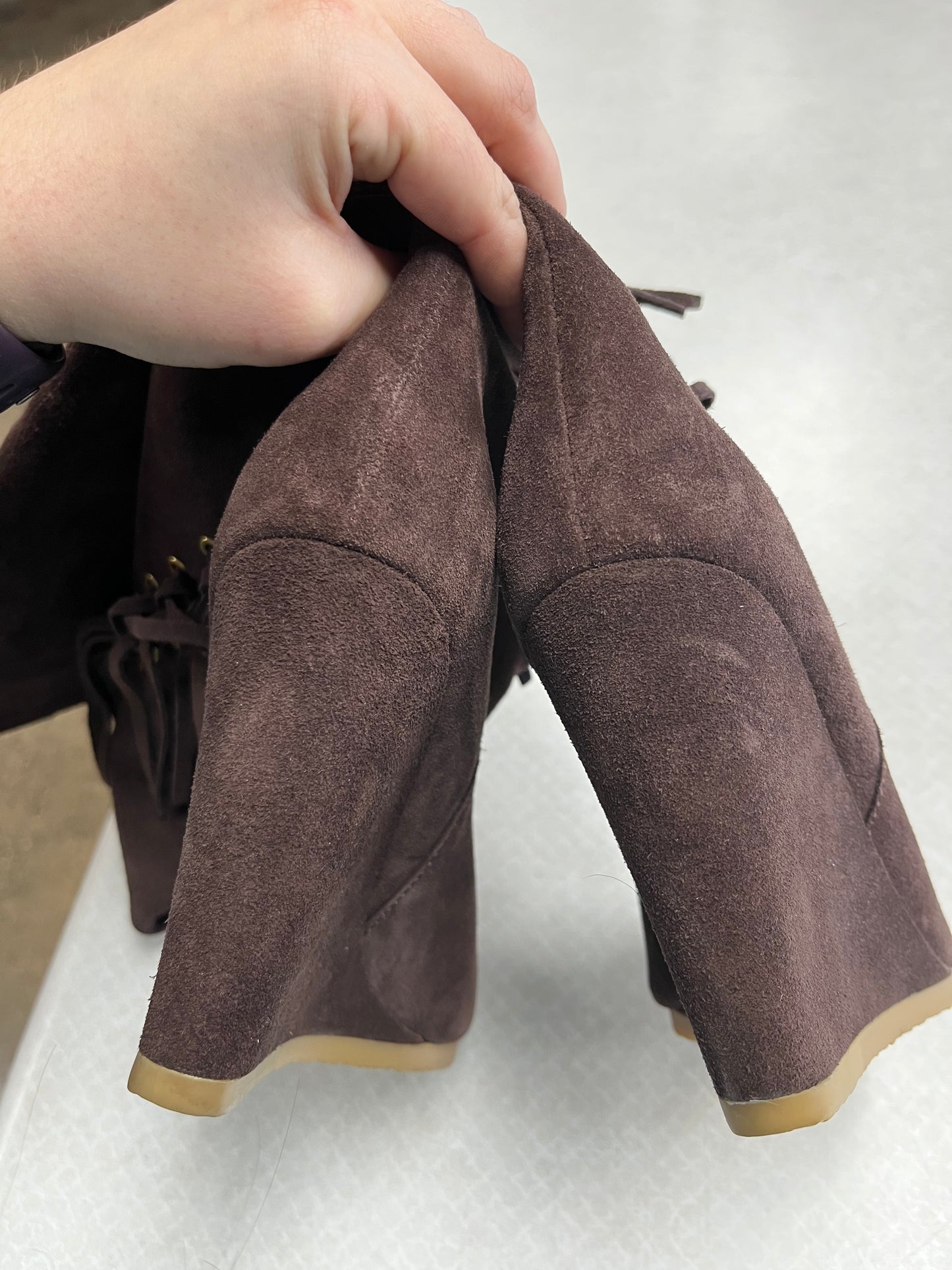 Boots Designer By Coach In Brown, Size:8.5