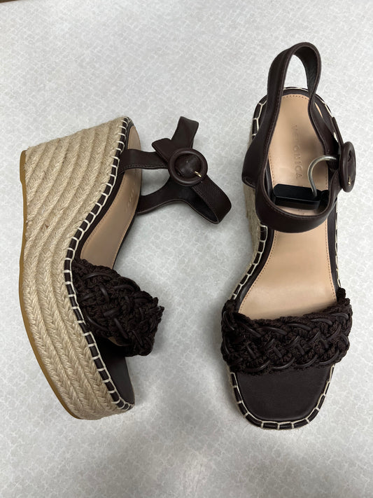 Sandals Heels Wedge By Veronica Beard In Brown, Size:9