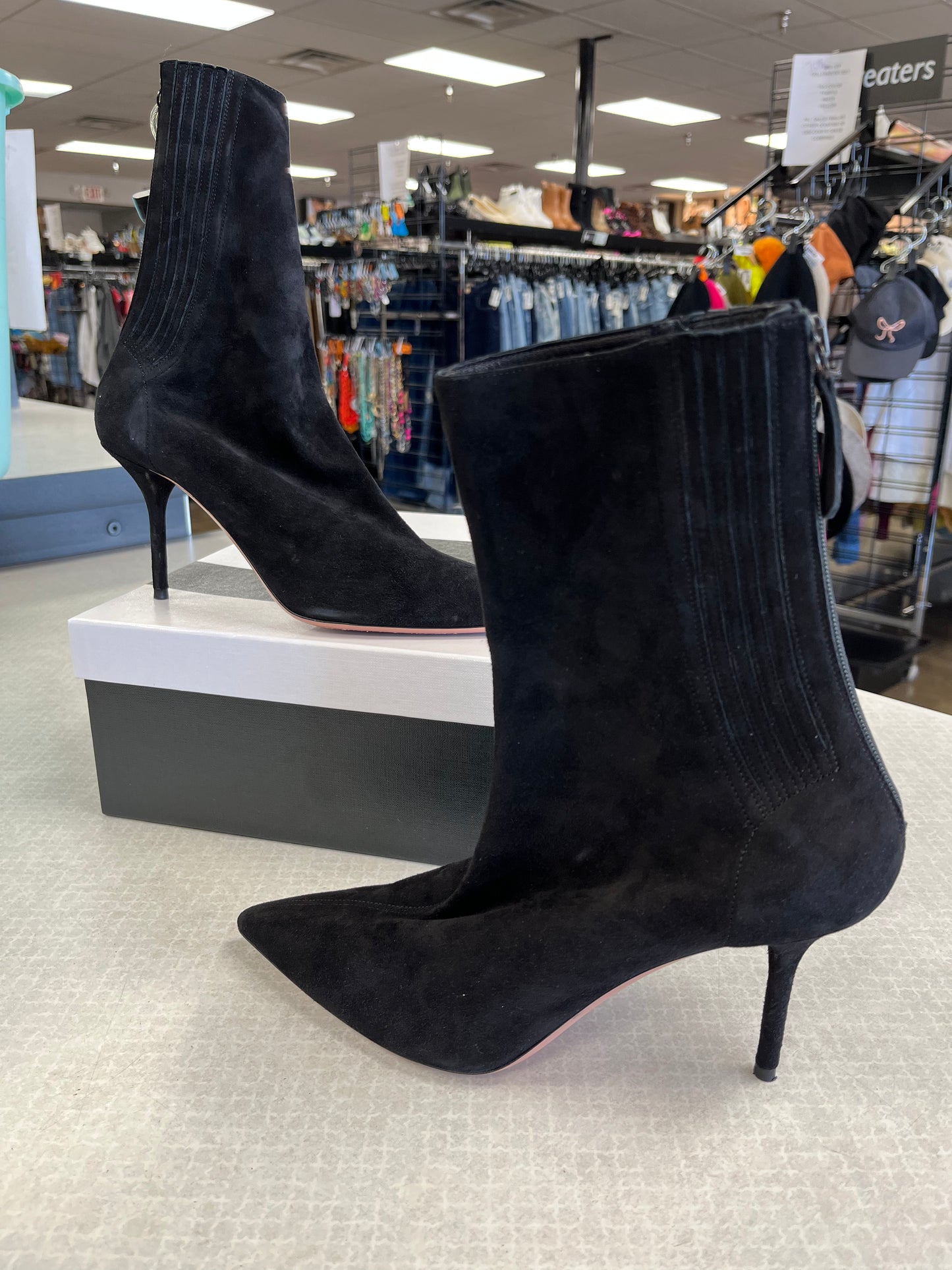 Boots Designer By Aquazzura In Black, Size:8