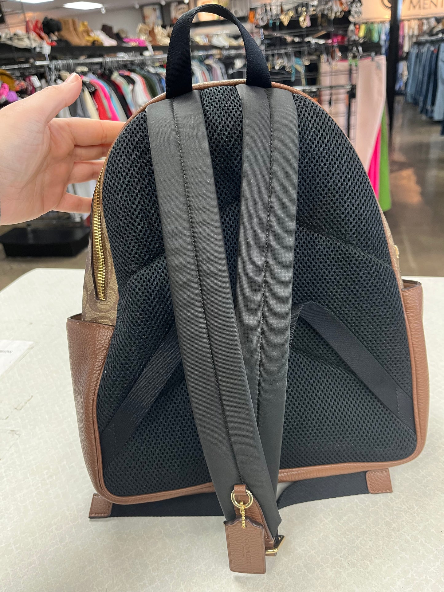 Backpack Designer By Coach In Tan, Size:Medium