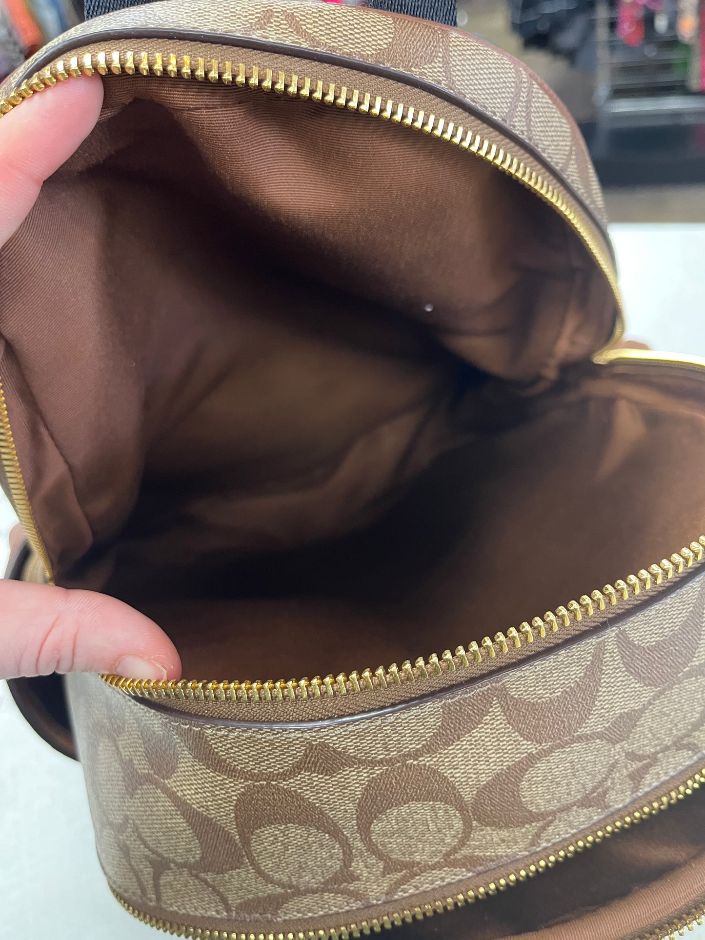 Backpack Designer By Coach In Tan, Size:Medium