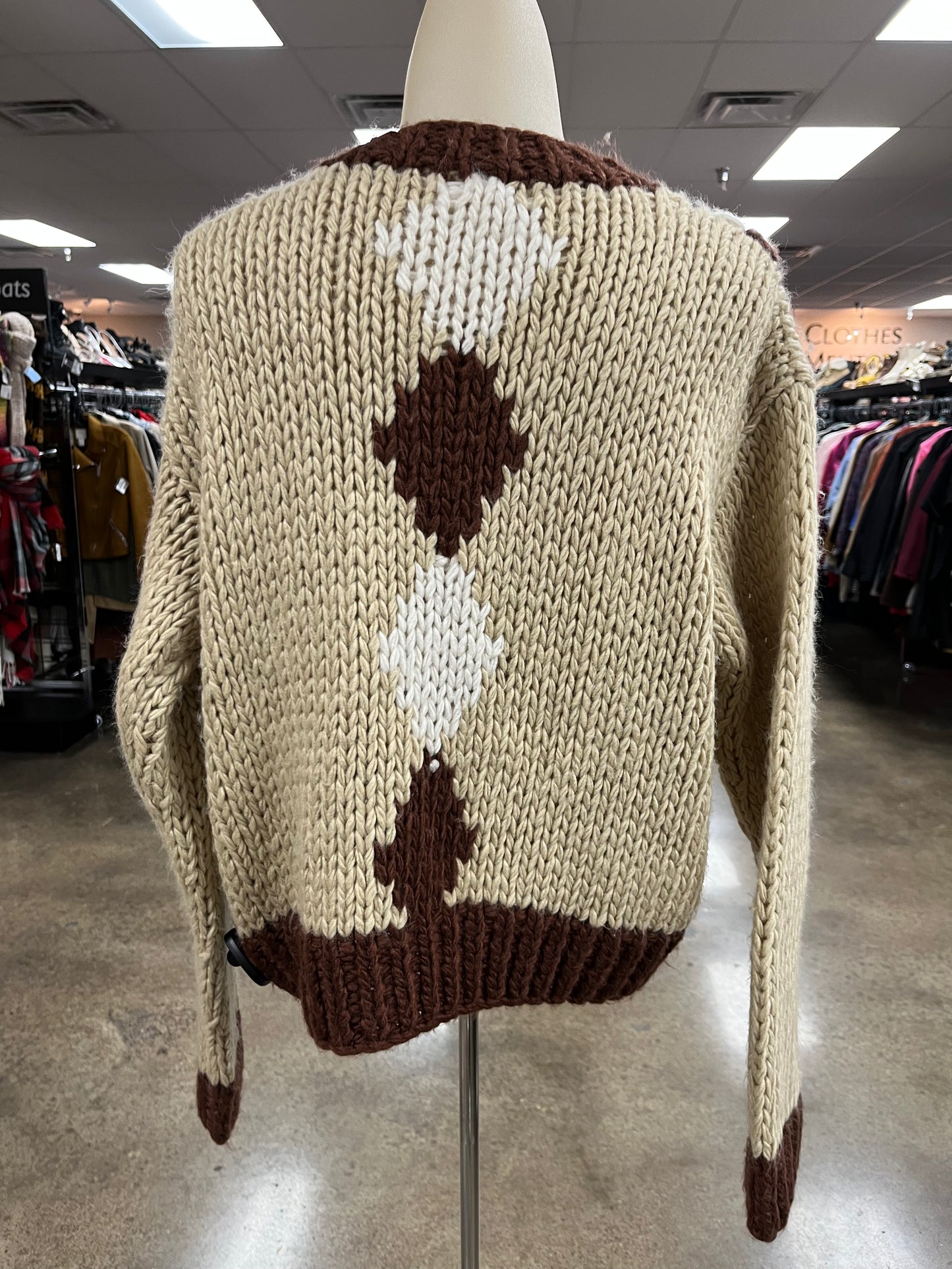 Sweater Cardigan By Listicle In Brown, Size:L