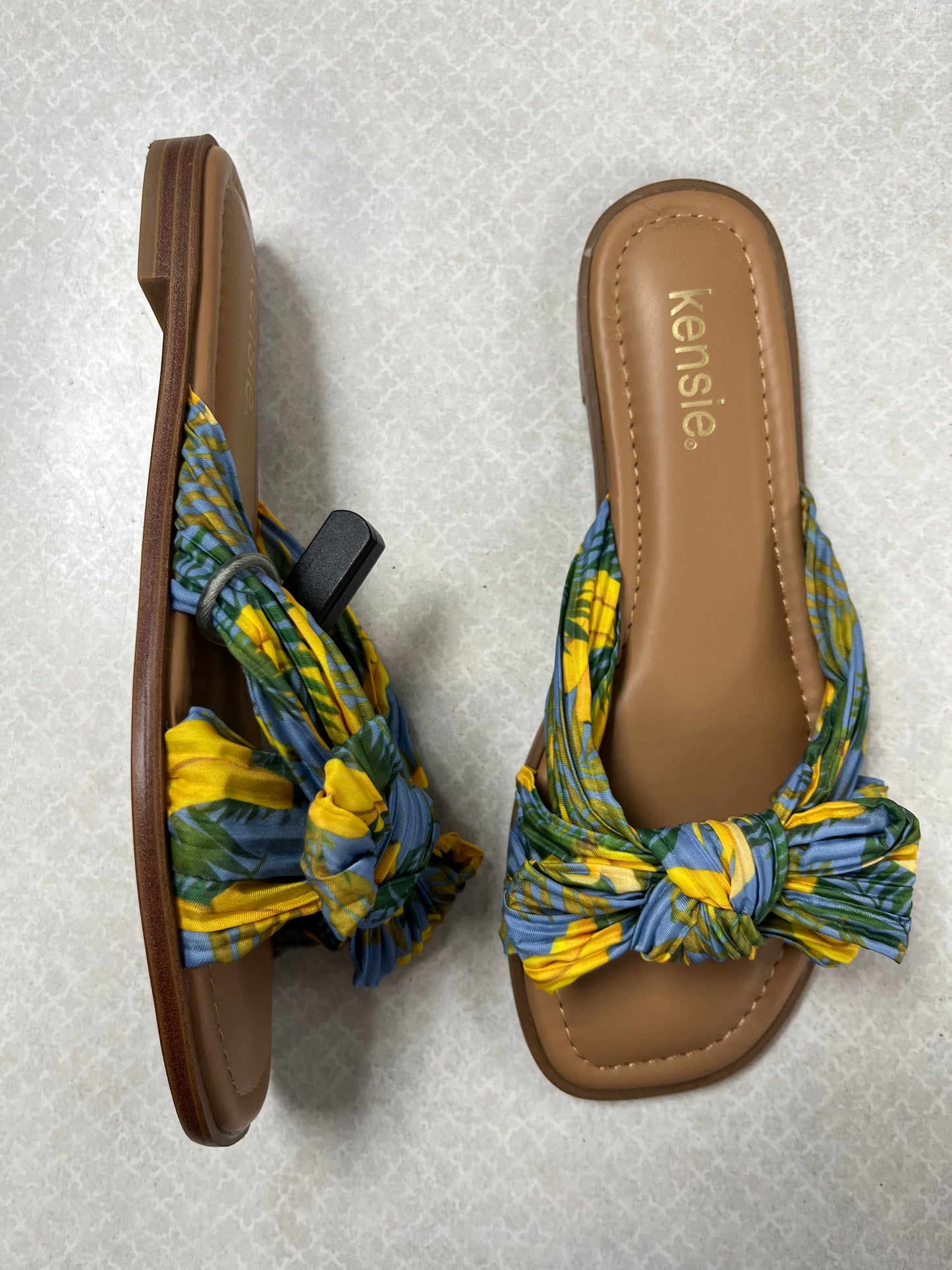 Sandals Flats By Kensie In Blue & Yellow, Size:6.5
