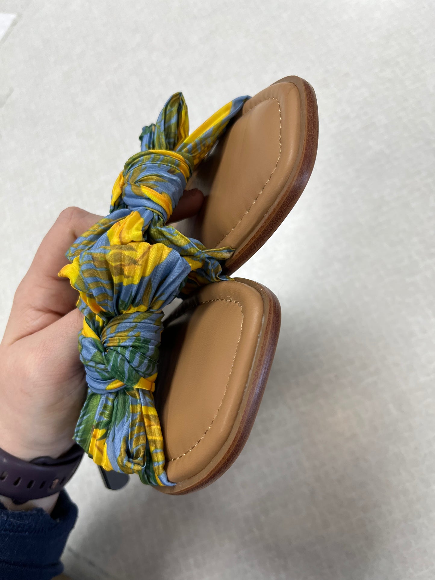 Sandals Flats By Kensie In Blue & Yellow, Size:6.5