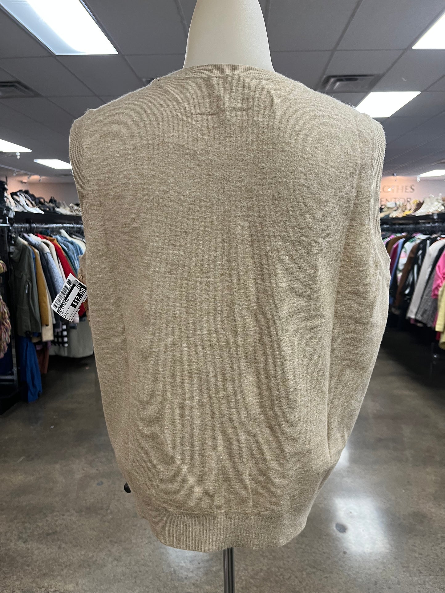 Top Sleeveless By Ann Taylor In Gold, Size:L