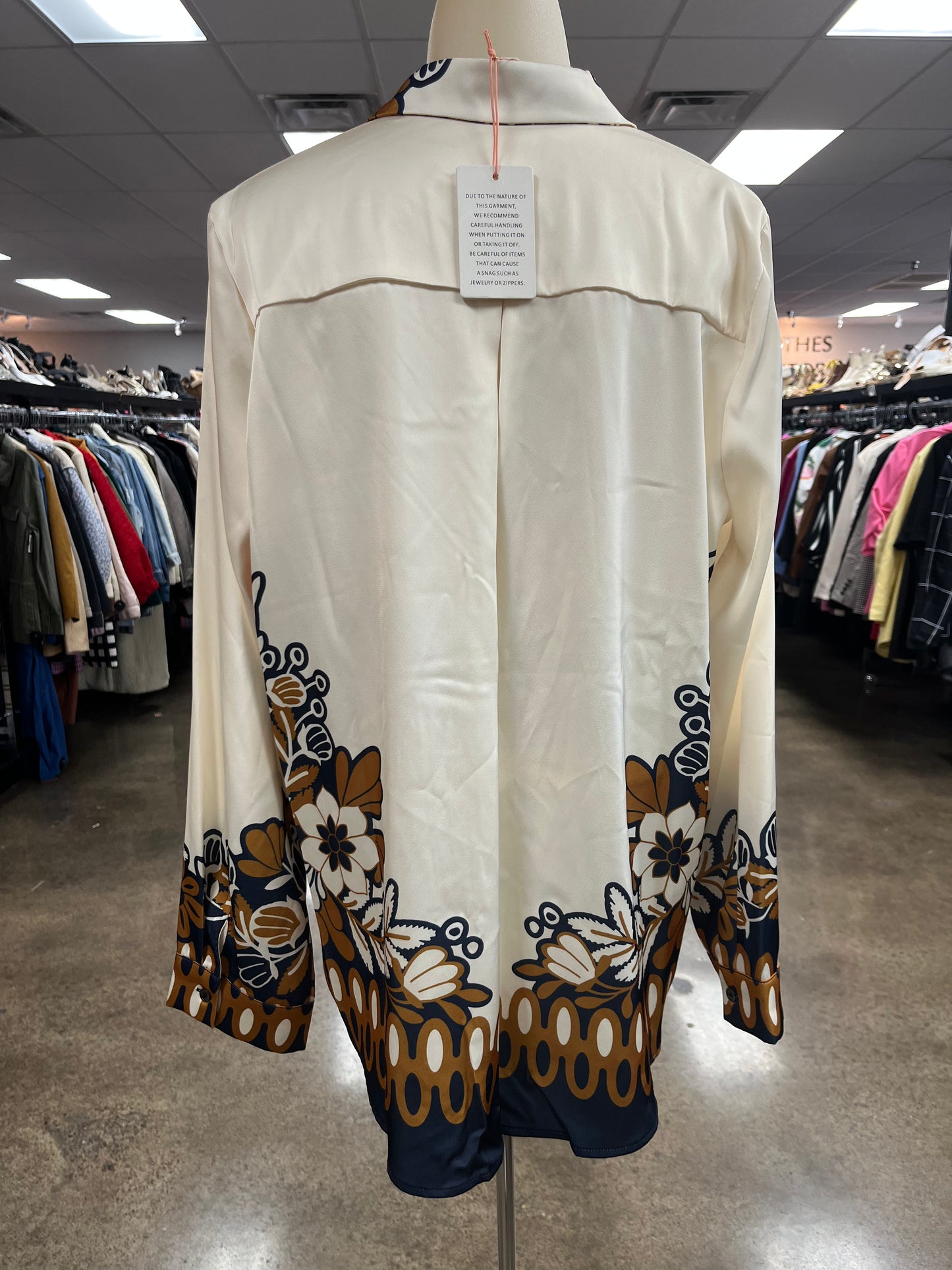 Top Ls By Skies Are Blue In Blue & Cream, Size:L