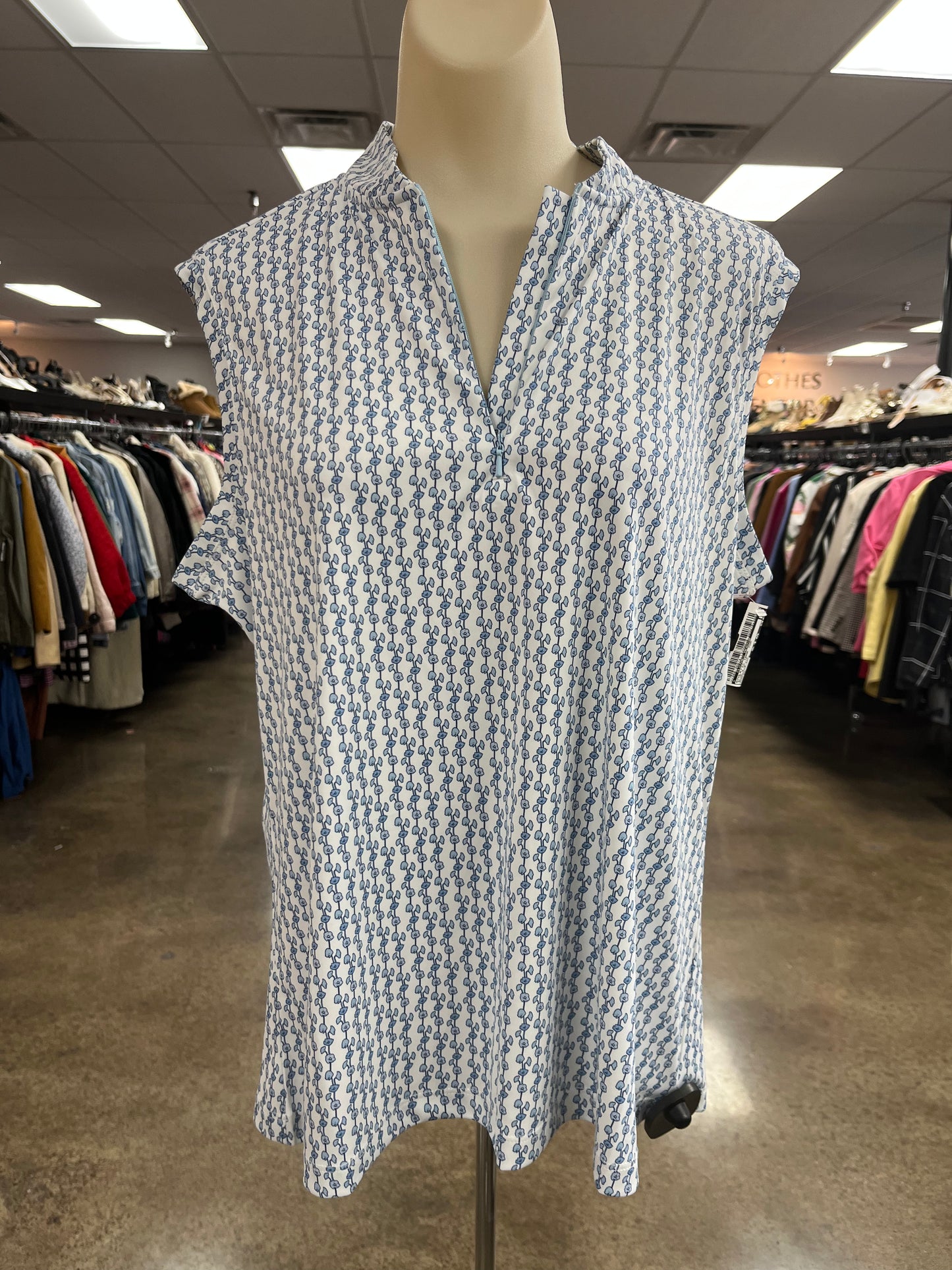 Athletic Tank Top By Clothes Mentor In Blue & White, Size:Xl