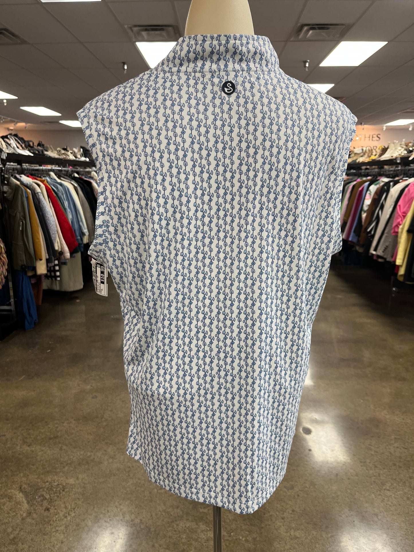 Athletic Tank Top By Clothes Mentor In Blue & White, Size:Xl