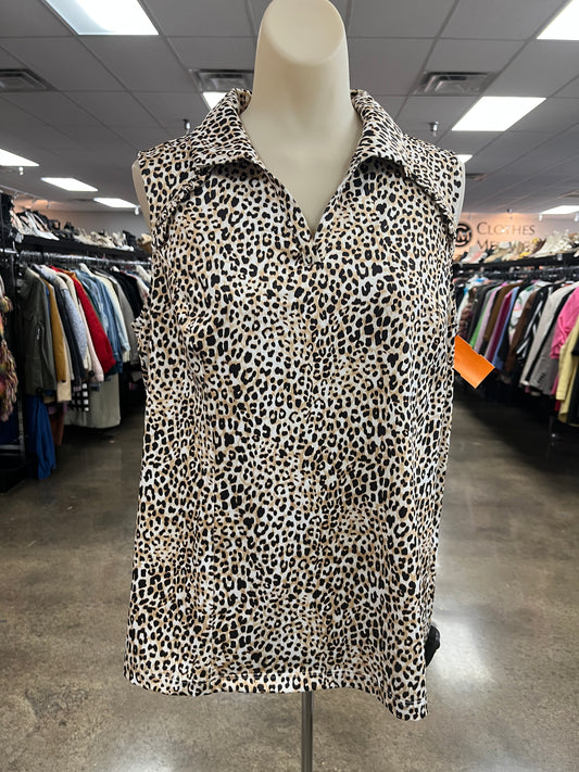 Top Sleeveless By Chicos In Animal Print, Size:L