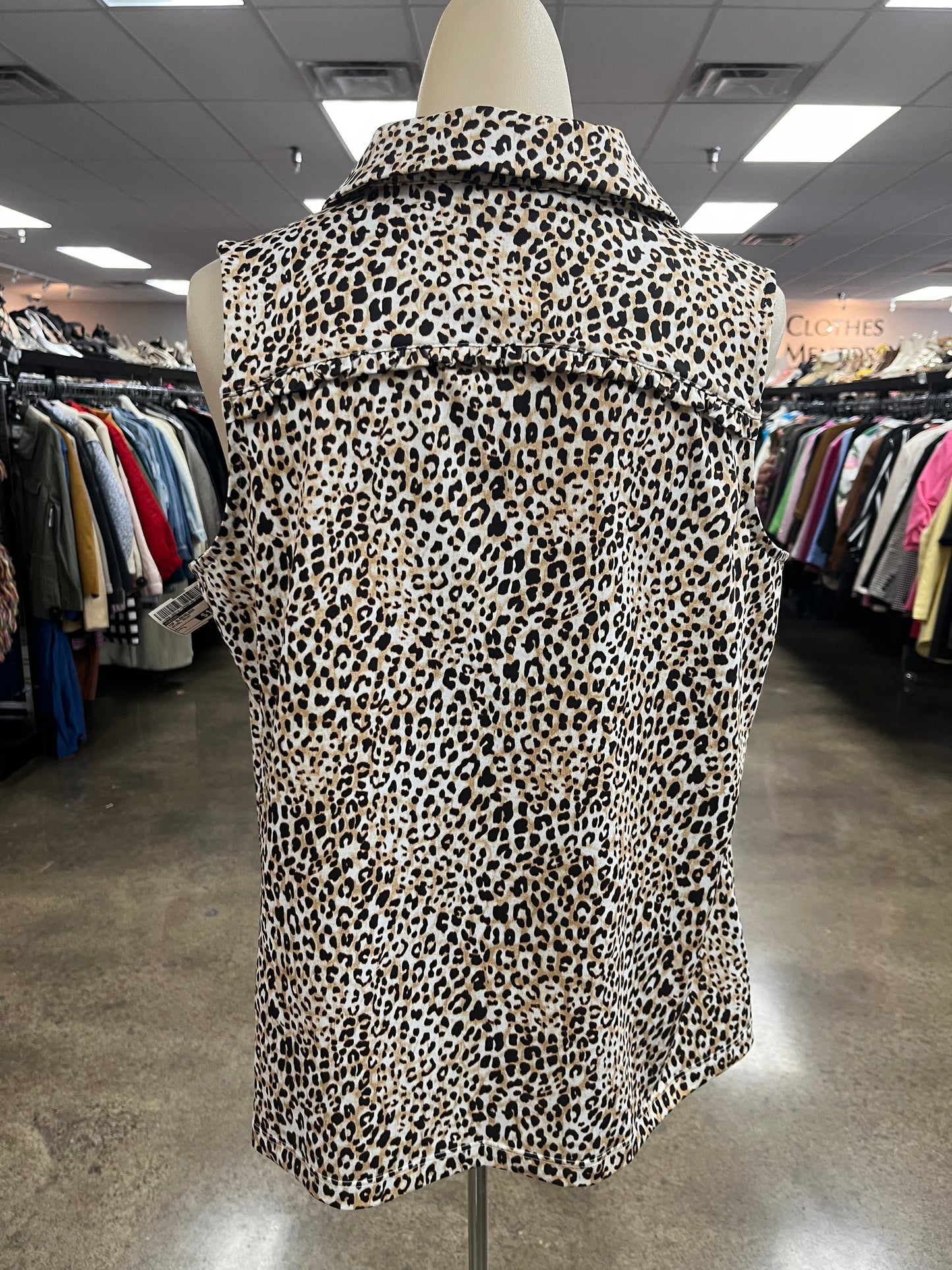 Top Sleeveless By Chicos In Animal Print, Size:L