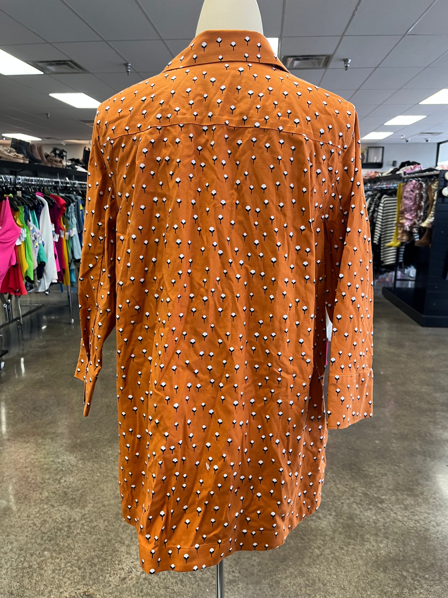 Top 3/4 Sleeve By Chicos In Orange, Size:6