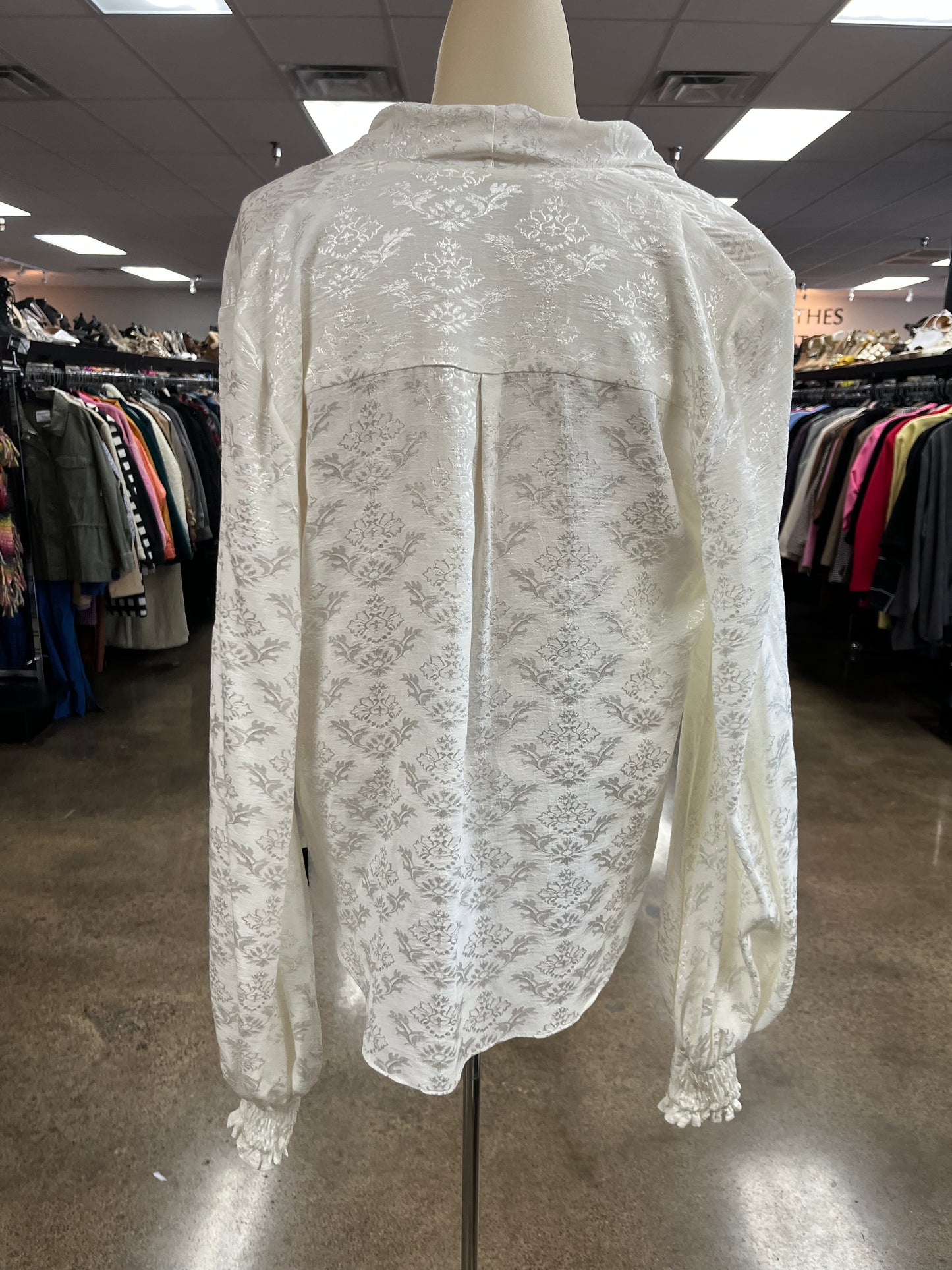 Blouse Ls By Clothes Mentor In White, Size:S