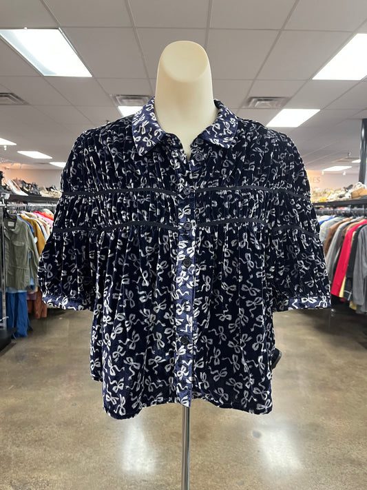 Top Ss By Maeve In Blue, Size:Lp