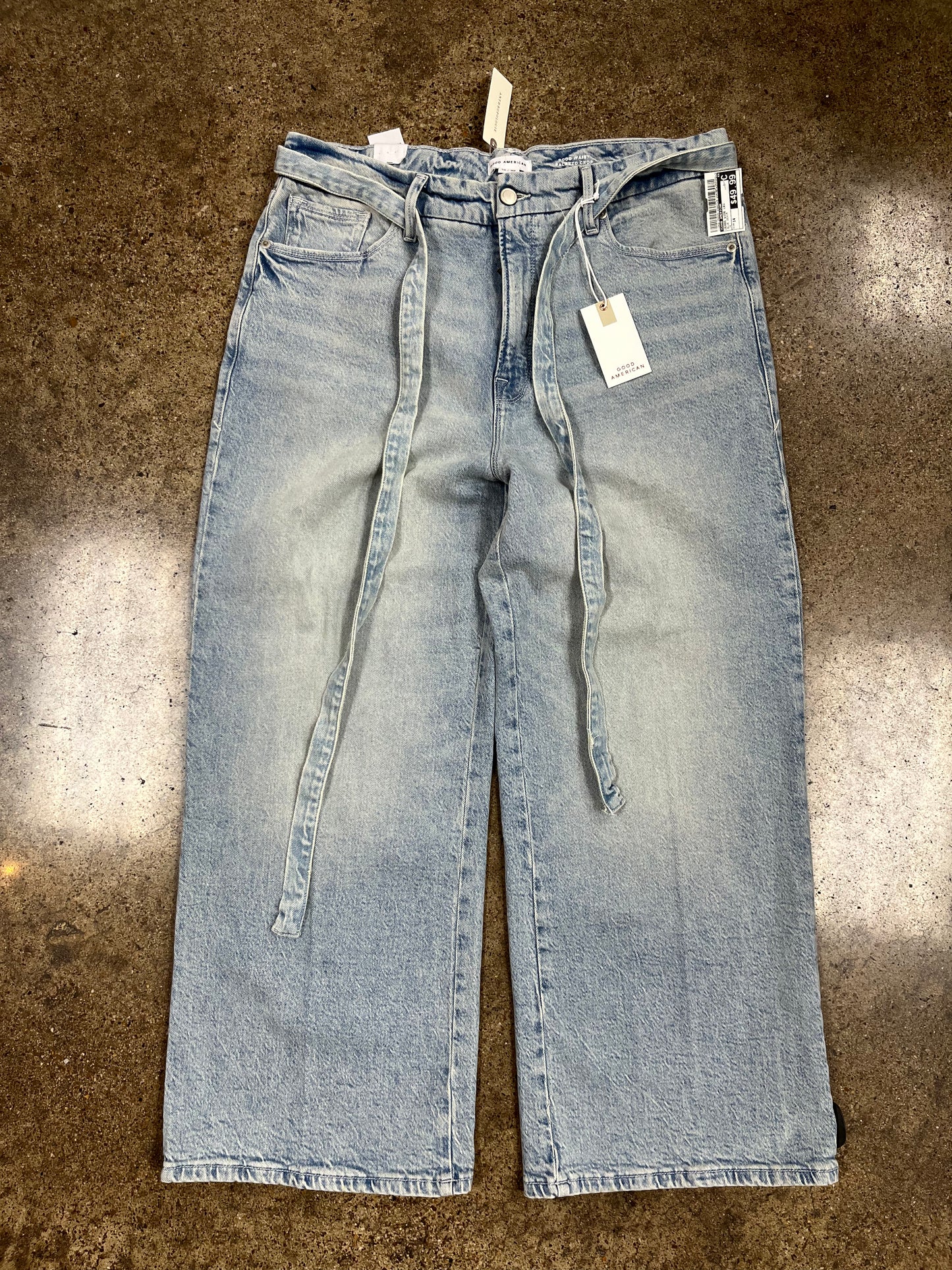 Jeans Wide Leg By Good American In Blue Denim, Size:14