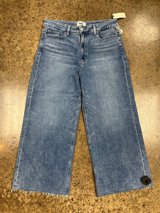 Jeans Wide Leg By Paige In Blue Denim, Size:14