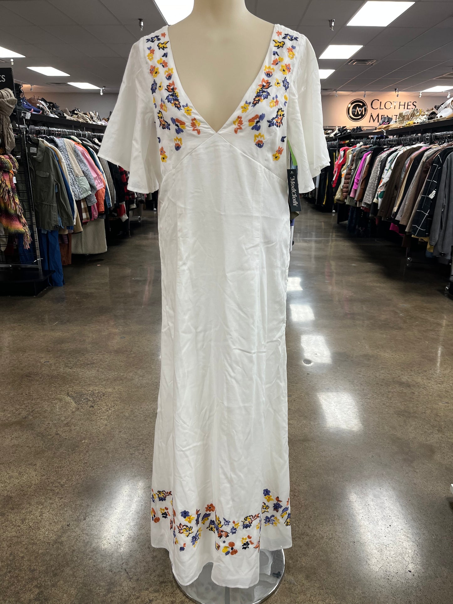 Dress Casual Maxi By Modcloth In White, Size:4