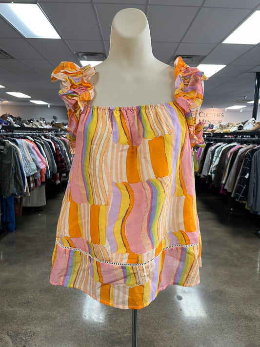 Top Sleeveless By Fate In Orange & Pink, Size:S