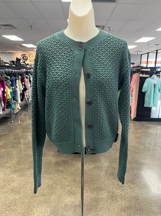 Sweater Cardigan By J. Crew In Green, Size:S