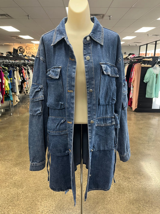 Jacket Denim By Clothes Mentor In Blue, Size:M