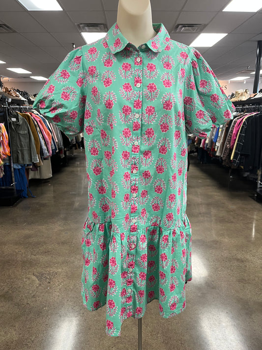 Dress Casual Short By J. Crew In Green & Pink, Size:10