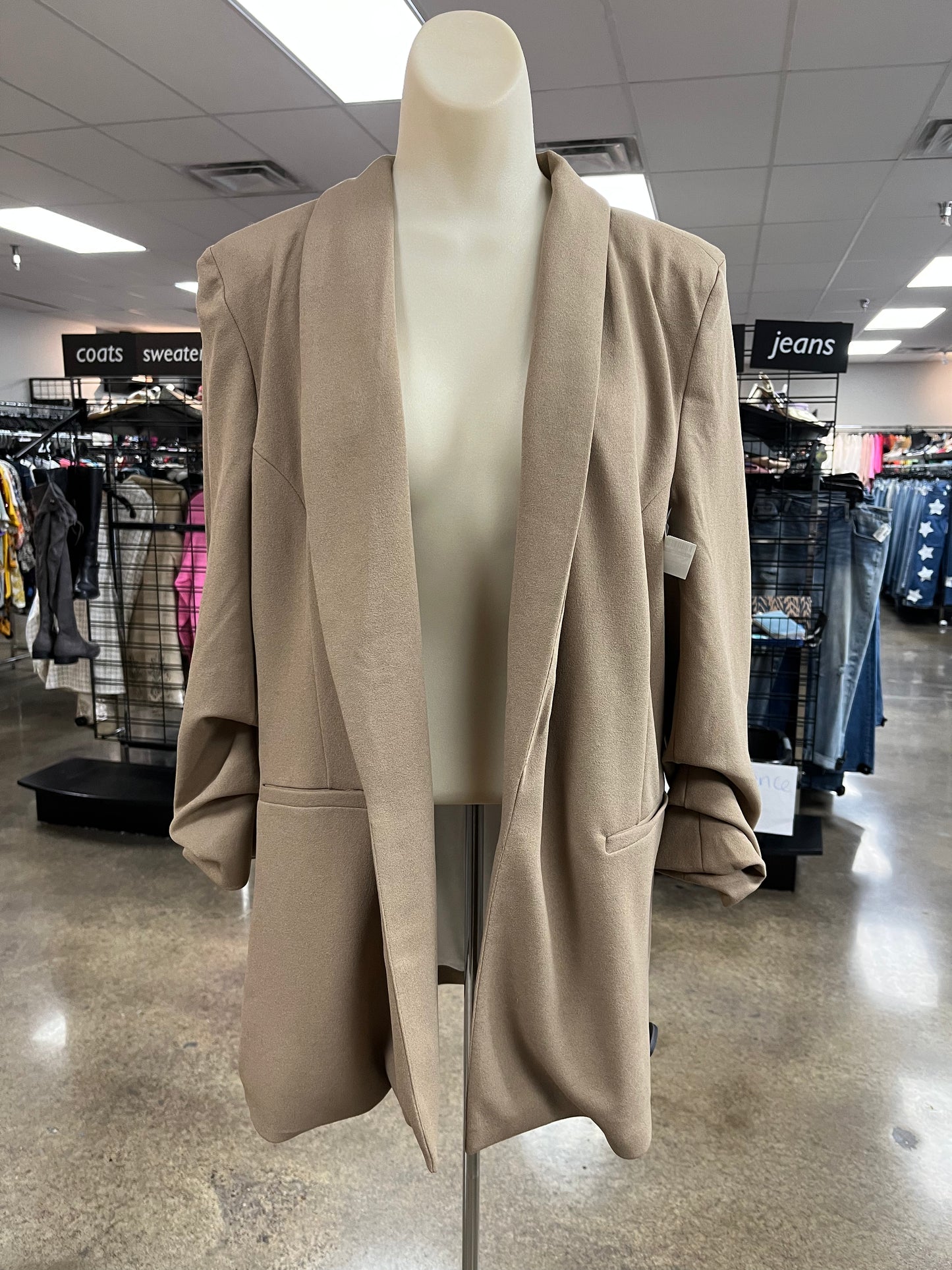 Blazer By Fashion Nova In Tan, Size:L