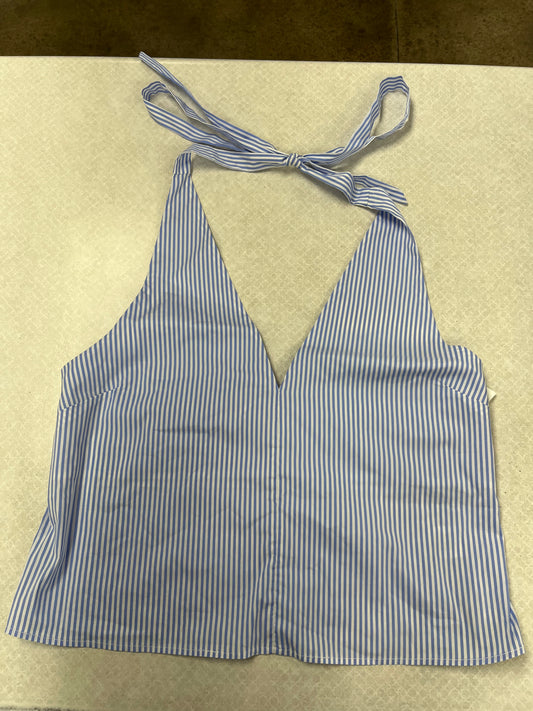 Top Sleeveless By   Clothes Mentor In Blue & White, Size:M