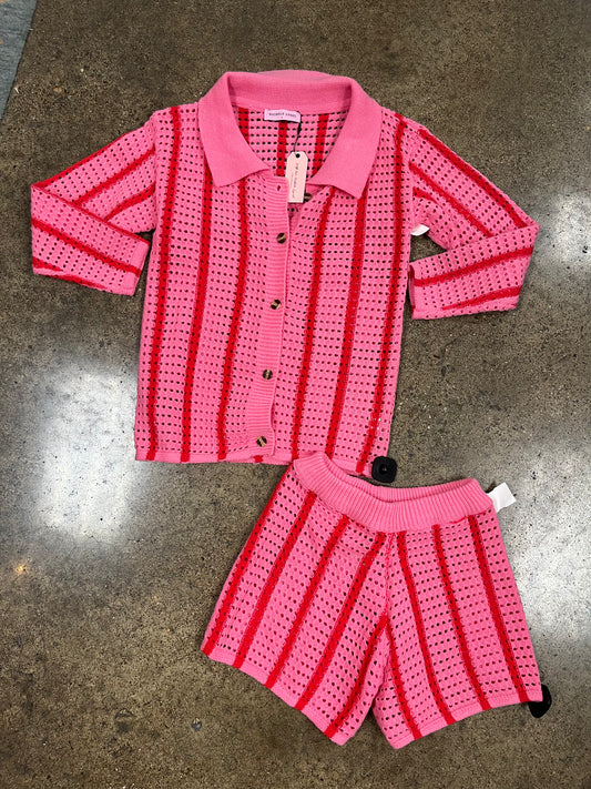 Shorts Set By   Clothes Mentor In Pink & Red, Size:L