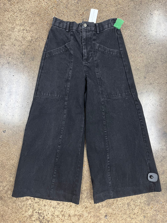 Jeans Wide Leg By Clothes Mentor In Black Denim, Size:4