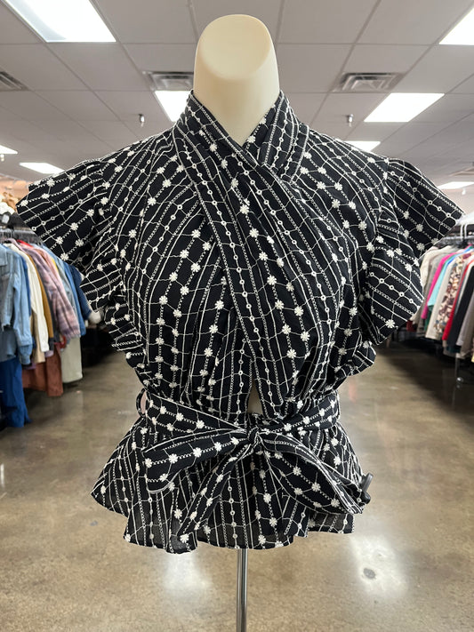 Top Ss Designer By Derek Lam In Black & White, Size:6