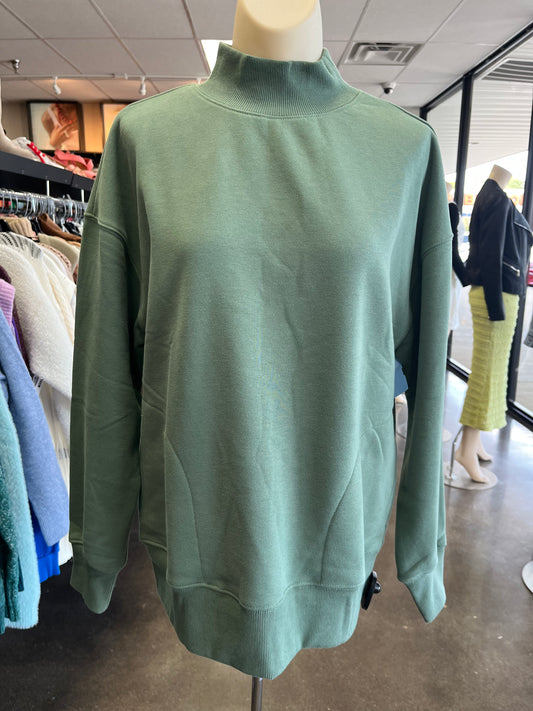 SWEATSHIRT COLLAR by    CLOTHES MENTOR In GREEN, Size: S