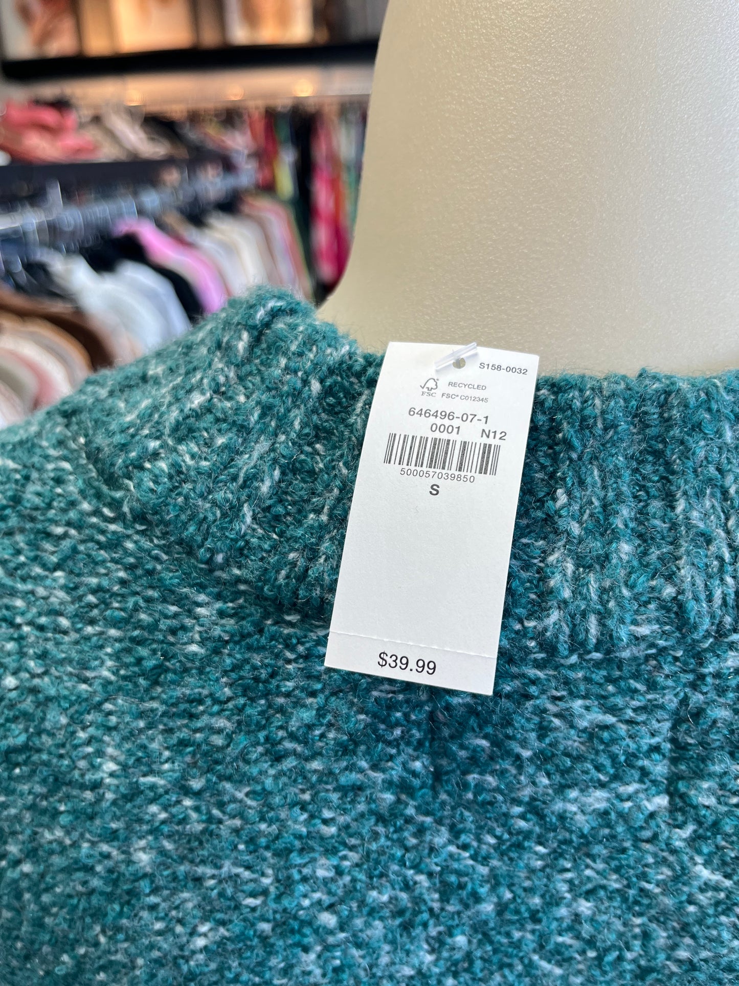 SWEATER by OLD NAVY In GREEN & WHITE, Size: S