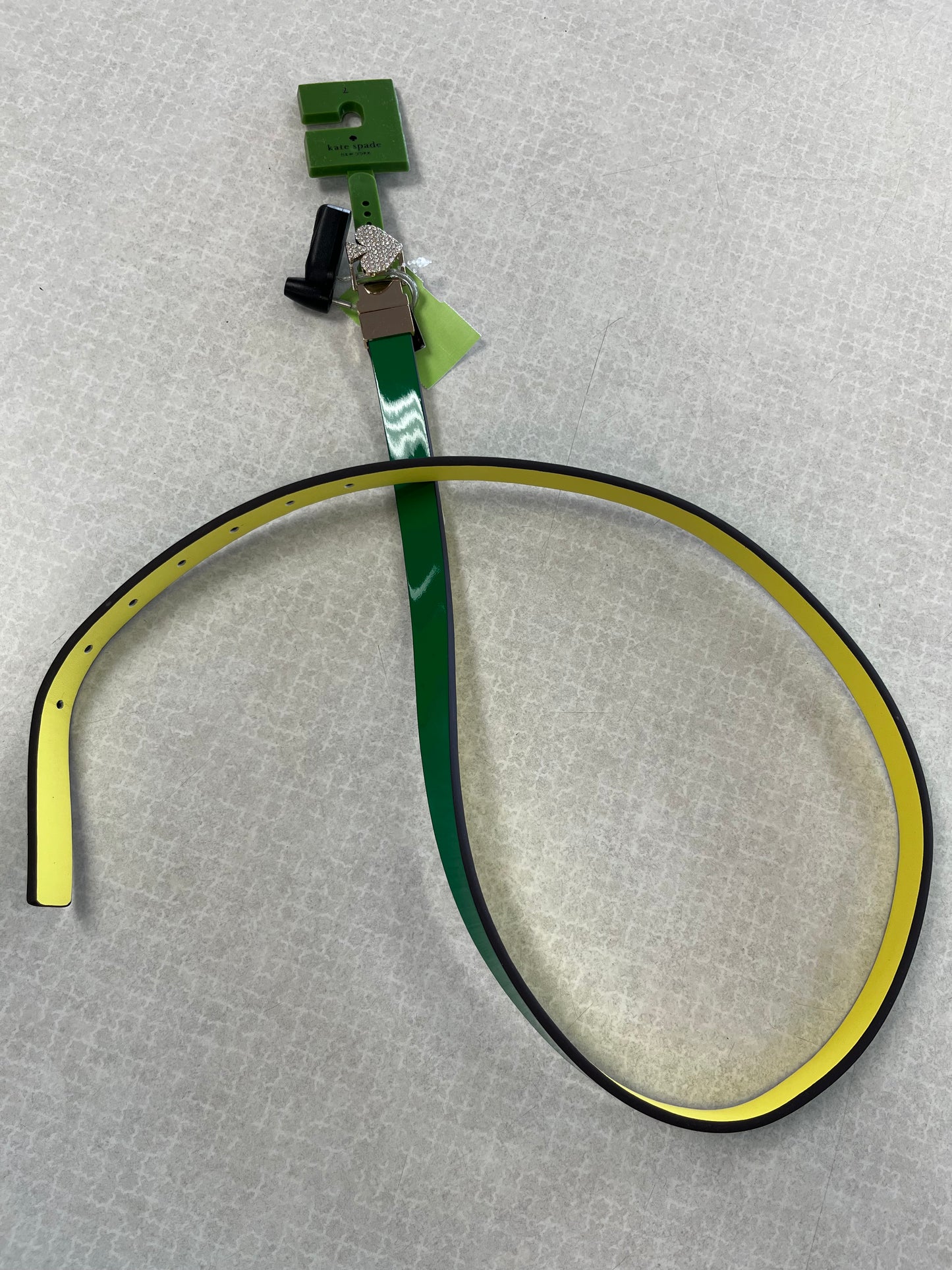 Belt Designer By Kate Spade In Green & Yellow
