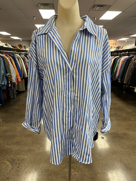 Top Ls By Zara In Blue & White, Size:M