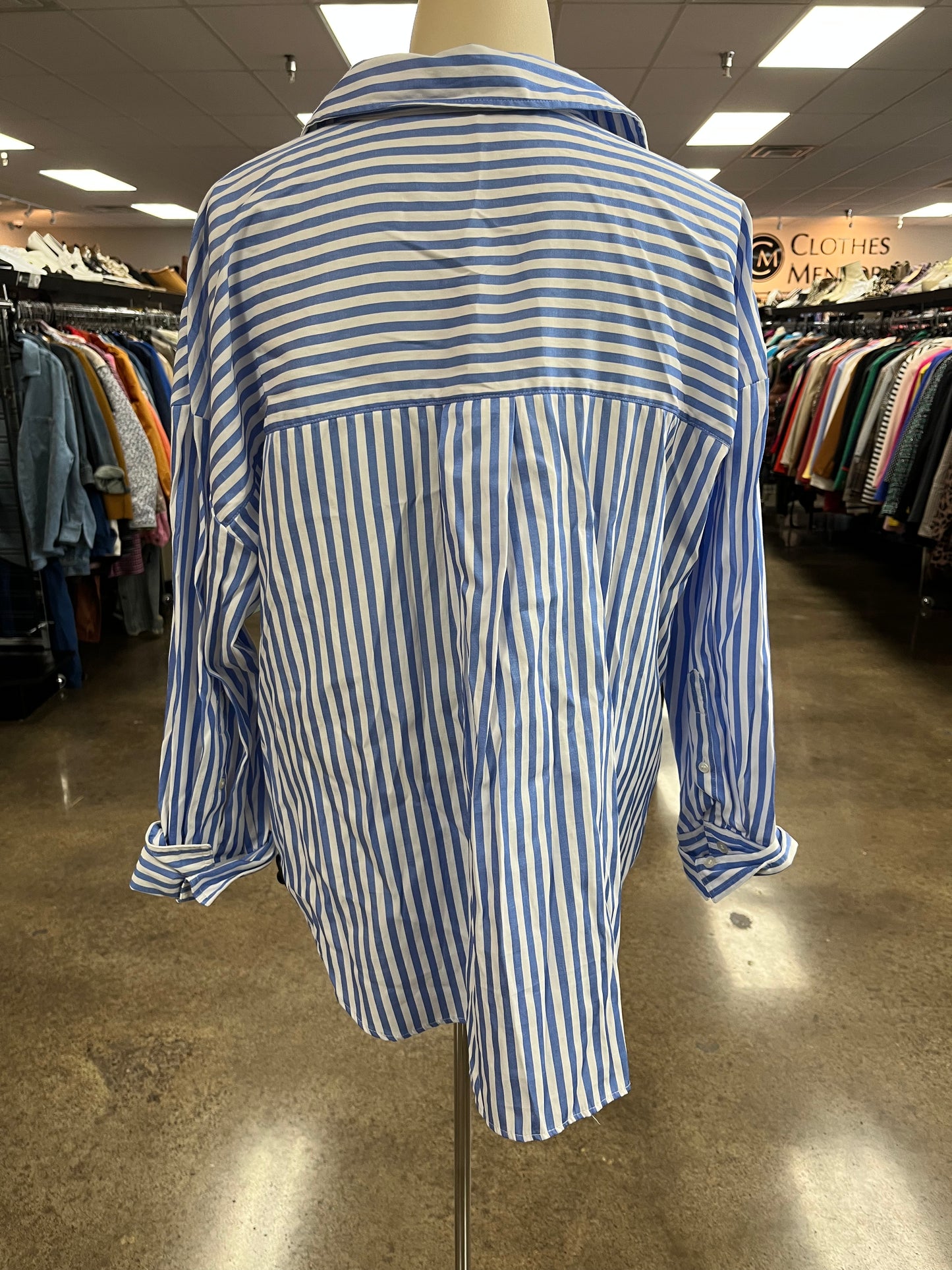 Top Ls By Zara In Blue & White, Size:M