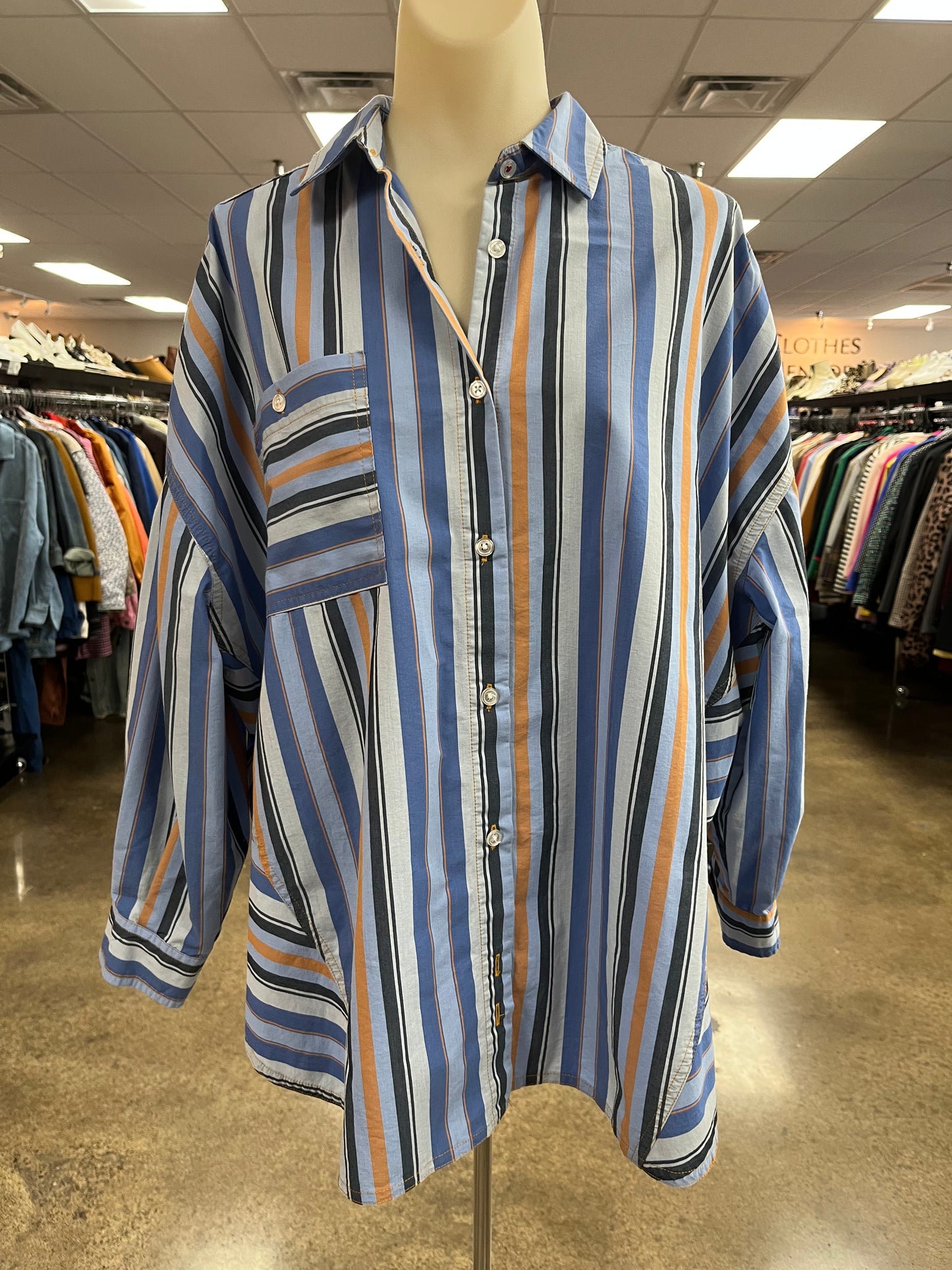 Top Ls By Bdg In Striped Pattern, Size:S