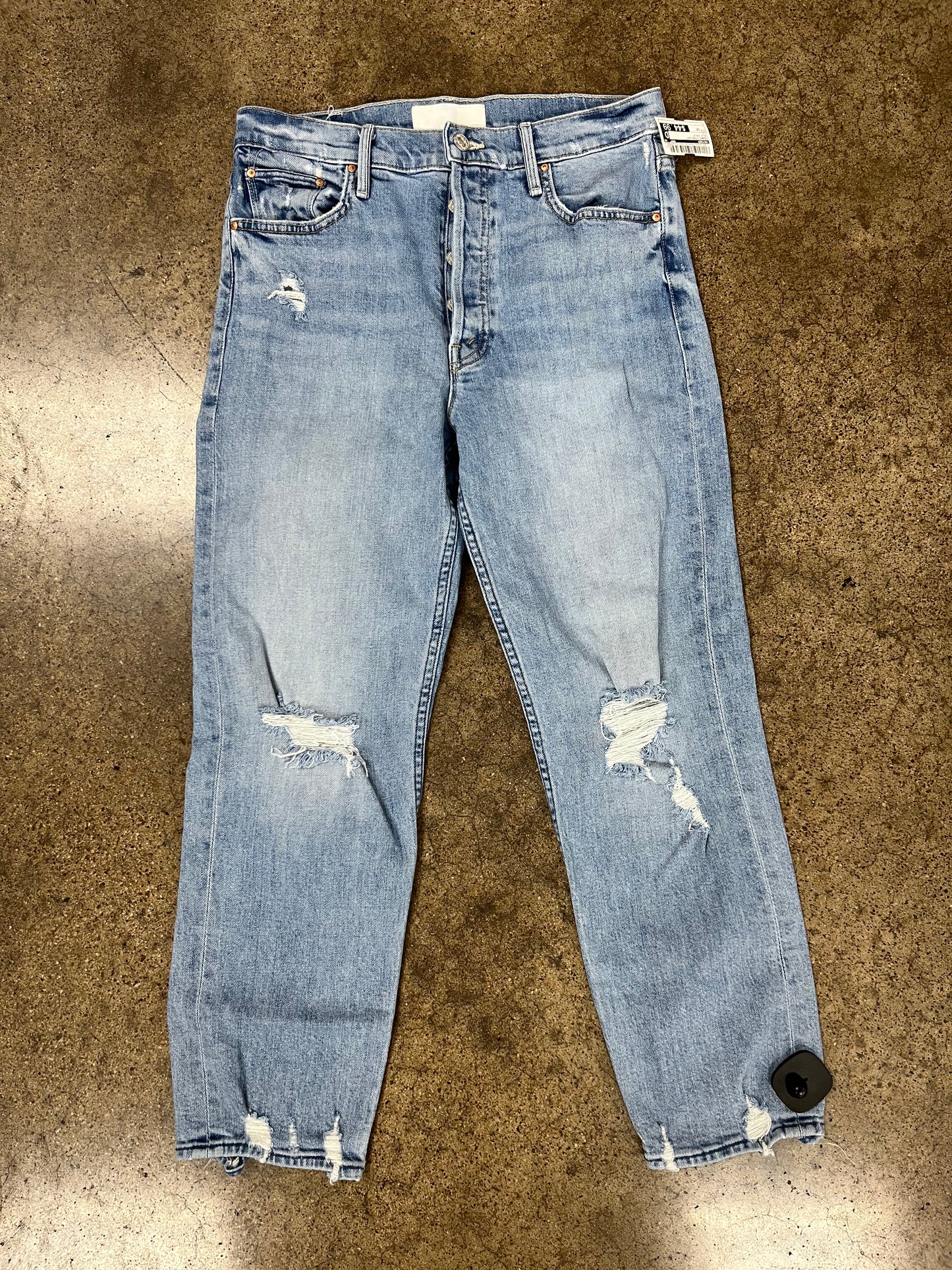 Jeans Straight By Mother In Blue Denim, Size:10