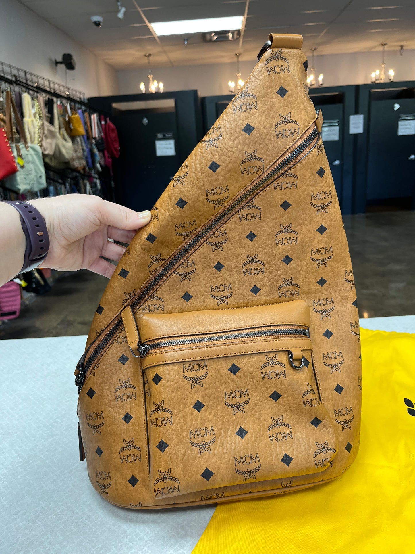 Backpack Luxury Designer By Mcm In Brown, Size:Medium