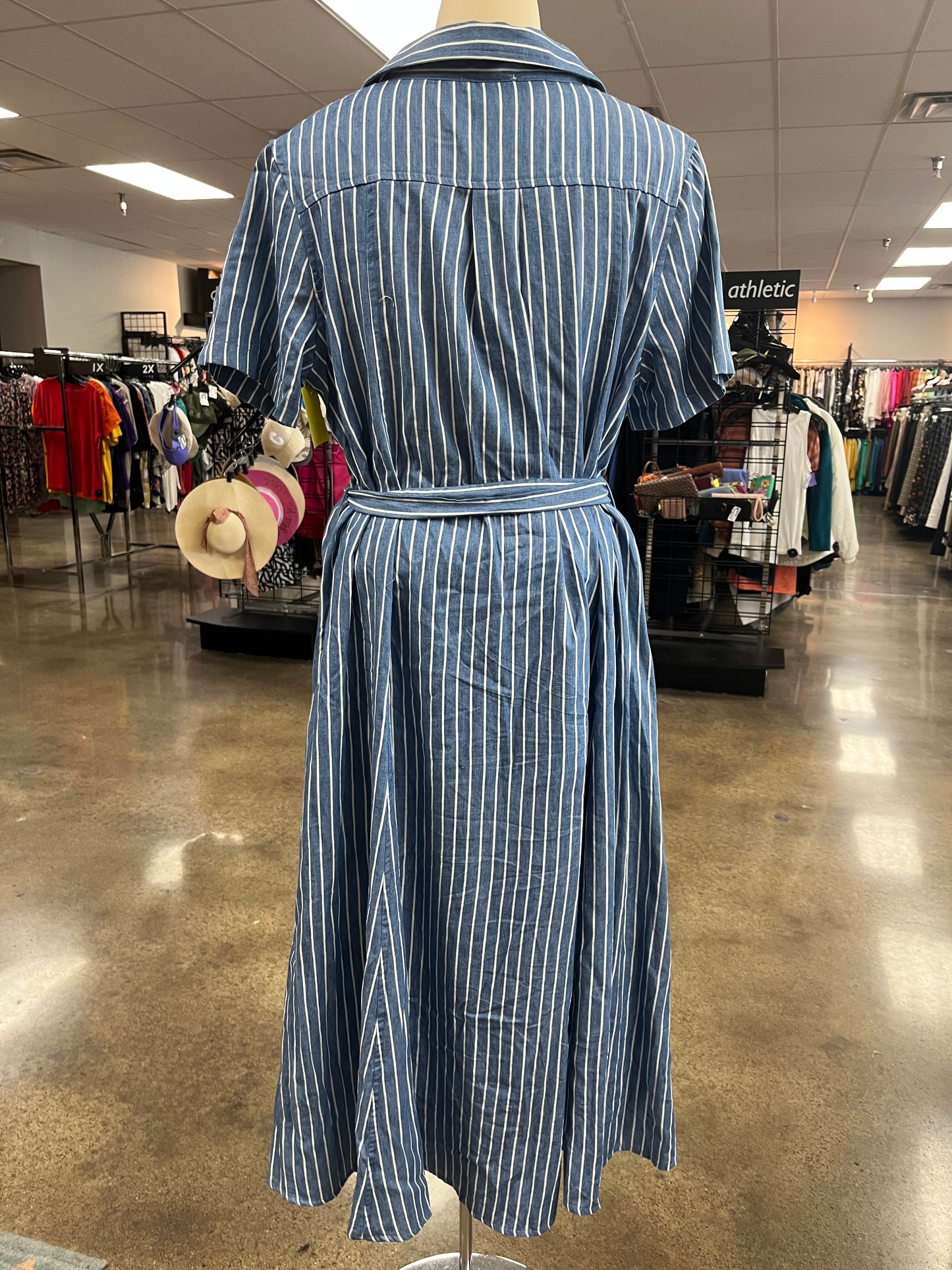 Dress Casual Maxi By White Birch In Blue & White, Size:L