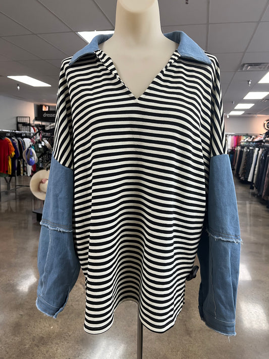 Top Ls By Bibi In Black & White, Size:S