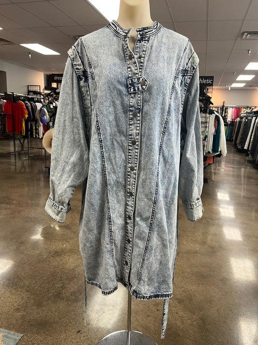 Dress Casual Short By Eloquii In Blue Denim, Size:18